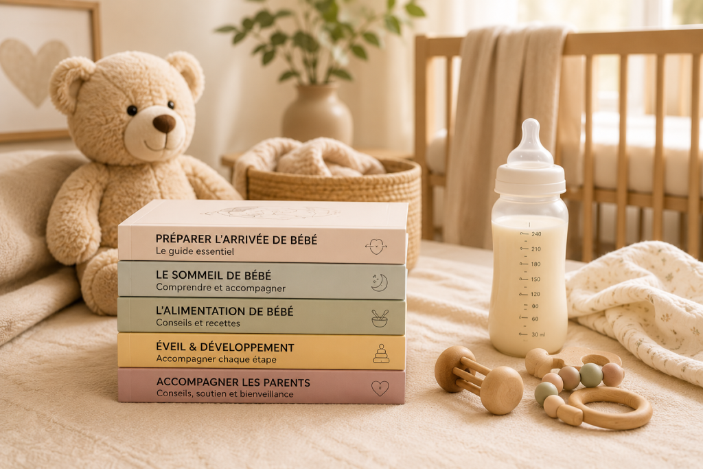 Livres et accessoires pour bébé sur la parentalité et le bien-être