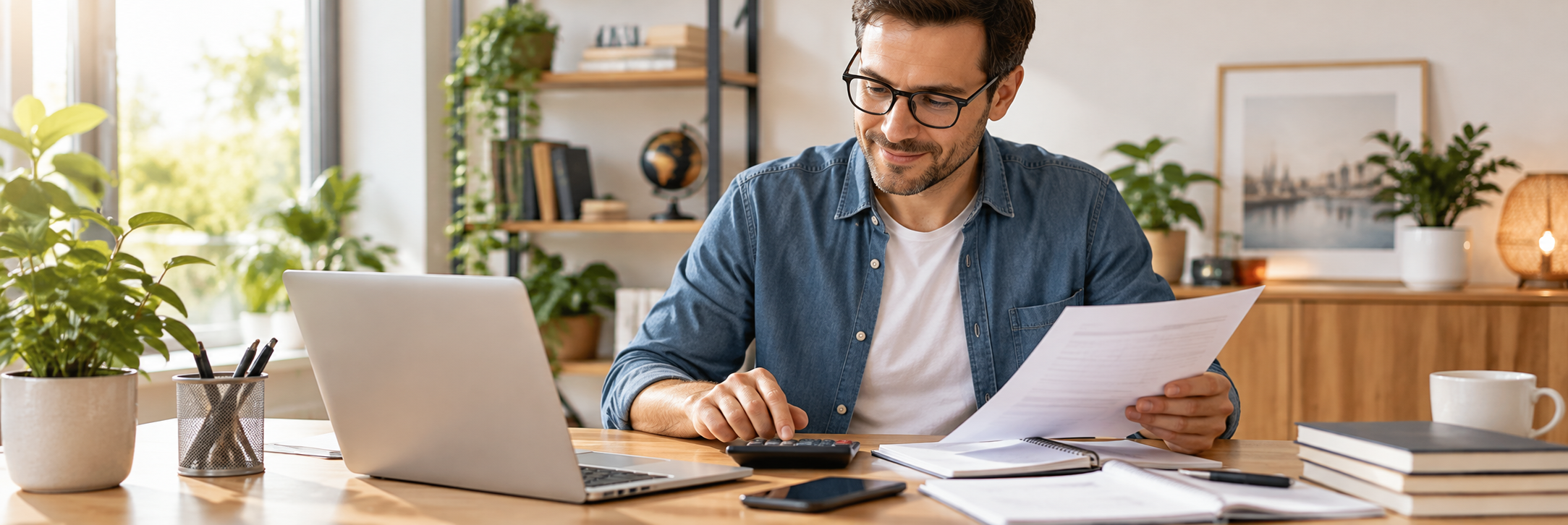 Entrepreneuse préparant son projet de micro-entreprise devant son ordinateur