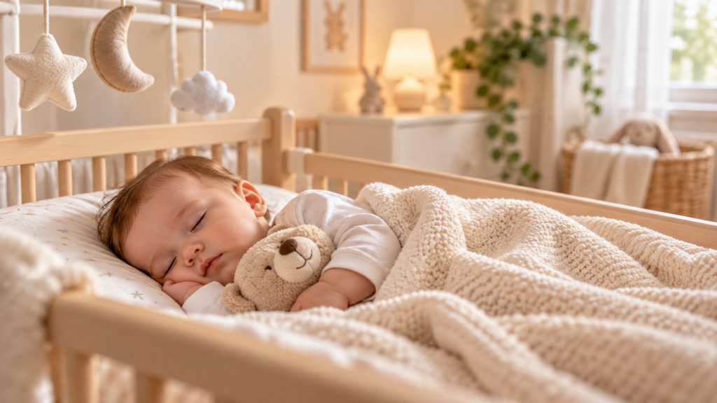 Bébé endormi dans son lit – sommeil et rythme de bébé
