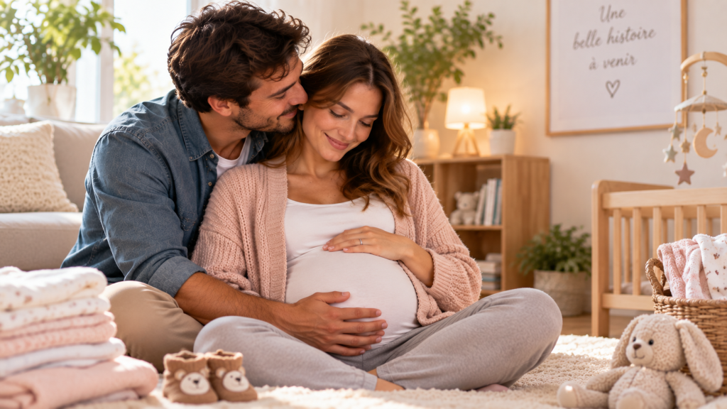 Couple dans la trentaine se préparant à accueillir leur bébé