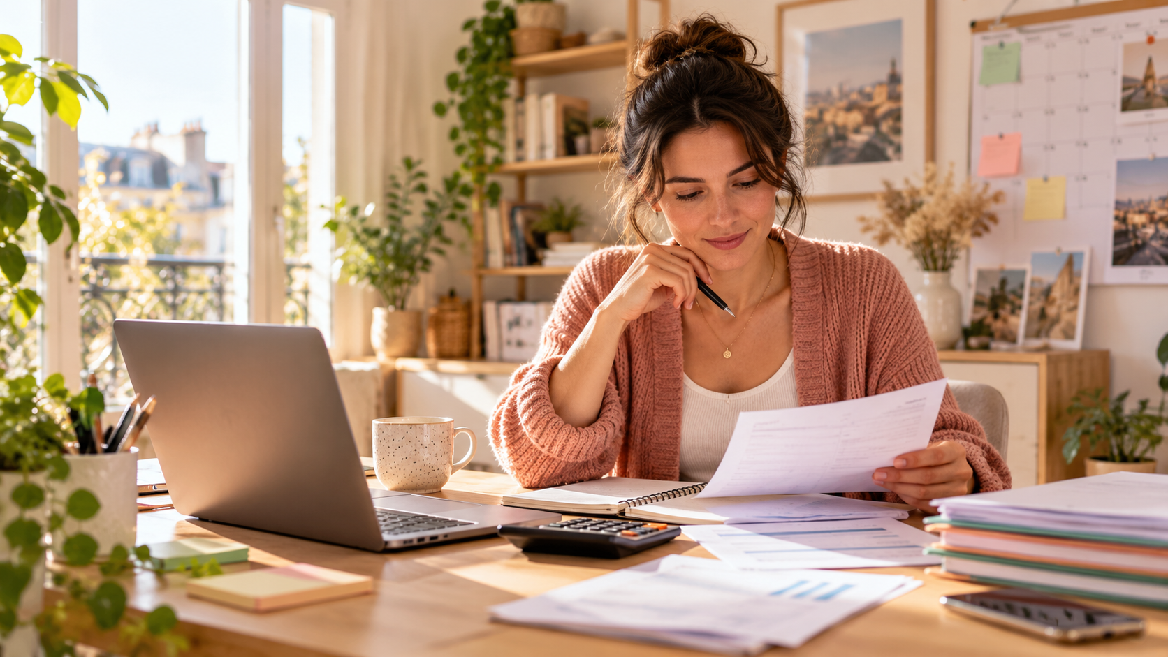 Entrepreneure vérifiant ses documents pour éviter une erreur de gestion en micro-entreprise